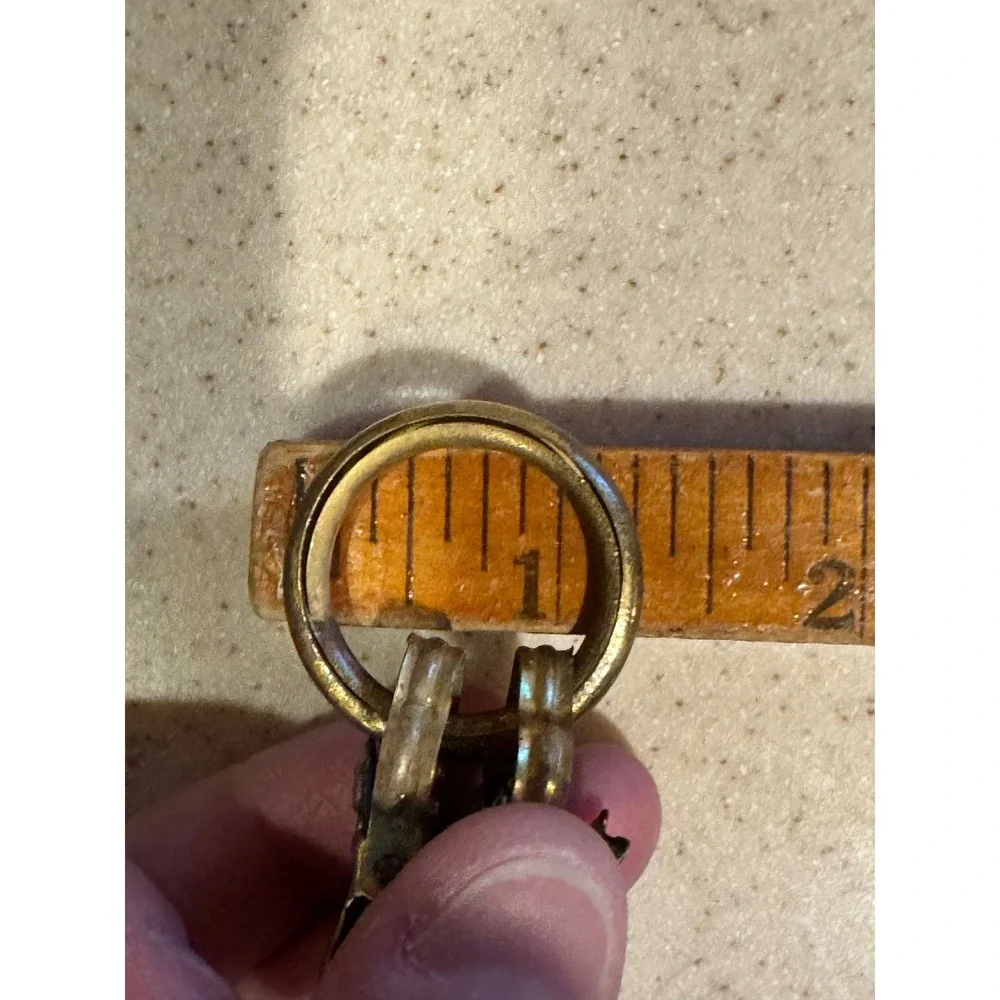 Vintage Brass Cafe Curtain Ring with Clips Germany Ornate Hardware
